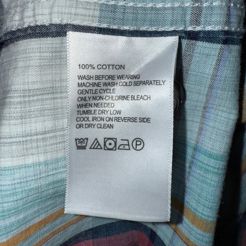 Tommy Bahama Tortola Sunwash Check Plaid Shirt 3XLB Big & Tall Azul Mar Cotton - Picture 8 of 12
